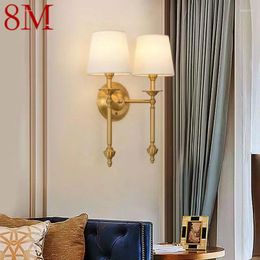 Wall Lamps 8M American Brass Lamp Indoor Living Room Bedroom Bedside Retro Villa El Corridor Hallway Lampl