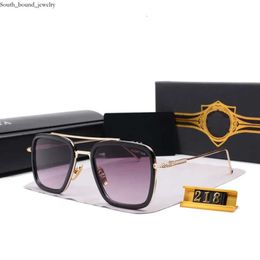 Sunglasses Sunglasses New DITA FLIGHT 006 Tony Stark Iron Style Classic Unisex Sunglasses Men Square Luxury Design Retro Men Women Metal 8276