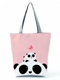 Shoulder Bags Cute Panda Printed Women's Casual Tote Cartoon Fashion Simple Bag Ladies Eco Friendly High Capacity Handbags For Women