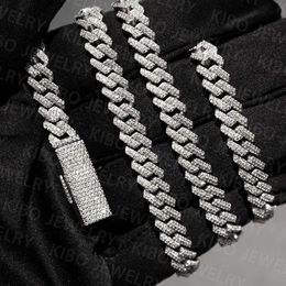 Wholesale 6mm 8mm 10mm 14mm Hip Hop Vvs Diamond Rock Necklace Bracelet Dropshipping Silver Iced Out Cuban Link Moissanite Chain
