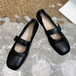 Thick Bottom Single Shoes Fashion Female Round Toe Real Leather Flats New Designer Ladies Spring Single Shoes Brand Lady Sapatos