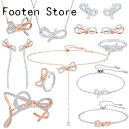 Strands Original 2024 Fine Jewellery Exquisite Bowknot Jewellery Set Lifelong Bow Bracelet Necklace Ring Earrings for Women With Logo