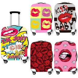 Accessories Fashion Lips Stretch Fabric Luggage Dust Cover for 1832 Inch Trolley Suitcase Protective Cover Elastic Travel Case Cover