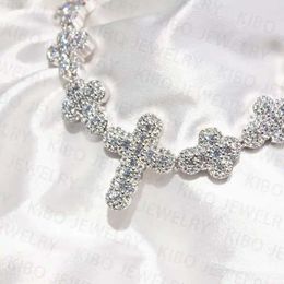 Модные ювелирные ожерелья ожерелья высокого качества серебряного серебряного круглого круга и багет Моассанит Цепь для мужчин