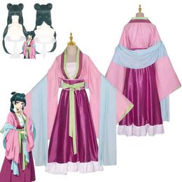 애니메이션 의상 Maomao Cosplay Come Wig Anime Apothecary Diaries Dress Hallown Party for Women Performance Dress Y240422