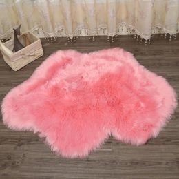 Carpets MUZZI Luxury Flower Cloud Shape Sheepskin Rug Chair Cover Bedroom Mat Faux Leather Warm Hairy Carpet Fur Area Rugs