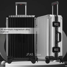 Luggage Suitcase All Aluminium Magnesium Alloy Travel Suitcase With Wheels Luggage Metal Trolley Case 20Inch Luggage Universal Cabin