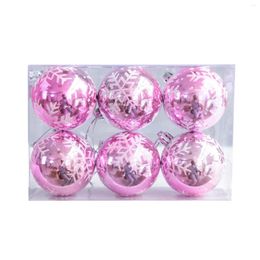 Decorative Figurines Christmas Decorations Ball 6cm/2.36in Bright Plastic Electroplating Tree Pendant Clear Crystal Beads