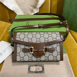 Tote bag high definition Original leather family horse buckle 1955 Series Mini Single Messenger box childrens