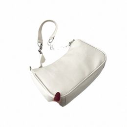 ol Korean Candy Colour Shoulder Bag Women's Underarm Chain Bag PU Zipper Summer Simple Student Daily Casual Handbag Unique Q0Pp#