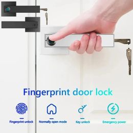 Control Fingerprint Password Door Lock With Tuya Electronic Smart Lock Digital Door Security Biometric Handle Lock For Bedroom Apartment