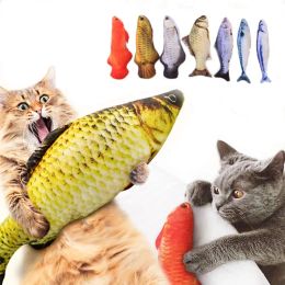 Houses Pet Plush Cat Catnip Toy Teeth Teasing Cat Toy Simulated Fish Cat Fish Throw Pillow