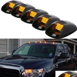 Decorative Lights 9-Led Car Cab Roof Marker Light For Truck Suv Dc 12V Black Smoked Lens Clearance Led Lamps Doom Drop Delivery Automo Otacq