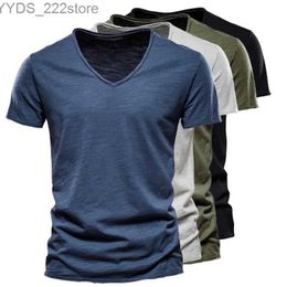 Men's Casual Shirts Fashionable mens T-shirt premium pure cotton solid Colour short sleeved summer casual sportswear high-quality mens S-5XL yq240422