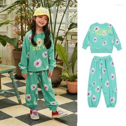 Clothing Sets Spot BEBEBEBE 2024 Spring/Summer Cute Children's Printed Hoodie Set For Boys And Girls Cotton