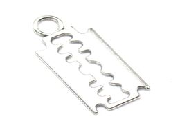 100pcslot Alloy Silver Color Razor Blade Charms Bracelet Choker Necklace Pendant Charms For Jewelry Making Handmade Craft 2411mm1775514