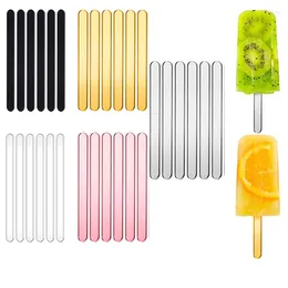 Party Decoration 10pcs Reusable Acrylic Sticks For Ice Cream Coloured Smooth Treat DIY Handcraft Model
