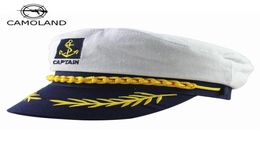 Wide Brim Hats Adult Captain Costume Boat Yacht Ship Sailor Navy Hat Party Cosplay Cap Sea Boating Nautical Fancy Dress Drop5462583311287