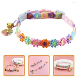 Dog Collars Collar Colourful Pet Reusable Cat Decor Portable Lace Flower Polyester Outdoor Kitten Lovely