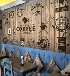 Custom Any Size 3D Wall Mural Wallpaper Retro Nostalgic Wood Grain Cafe Mural Paintings Living Room Wallpaper Papel De Parede 3D875108509