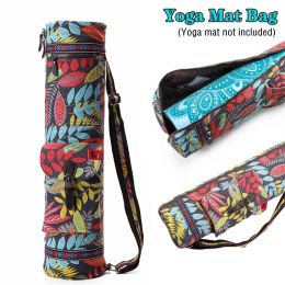 Bags 5 Colors Printed Yoga Bag Portable Sports Mat Bag Pilates Mat Backpack Fitness Dance Gym Mat Cover