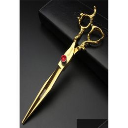 Hair Scissors Golden Japan Imported Professional Hairdressing 5567 Inch Barber Scissor 440C Stylist Dedicated Scissors7422187 Drop Del Dhm9F