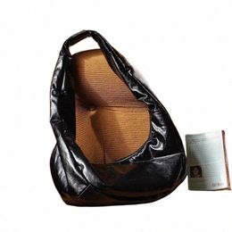 leftside Cute Big Underarm Bags for Women 2024 Y2K Style Korean Fi Handbags and Purses Leather Hobo Shoulder Bag d89G#