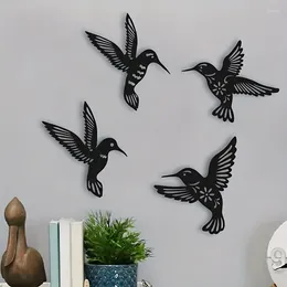Decorative Figurines 4pcs Art Deco Metal Bird Wall Enhance Your Space With Sophisticated Home And Office Decor