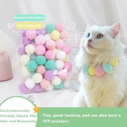 Toys 20/40/60/80/100/200 pieces of cat and dog pet toys, elastic plush ball Pom ball indoor cat chase toy