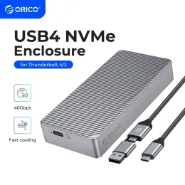 Enclosure ORICO 40Gbps M.2 NVMe SSD Enclosure USB4 PCIe3.0x4 USB C Aluminium External Adapter Compatible with Thunderbolt 3 4 Tool Free