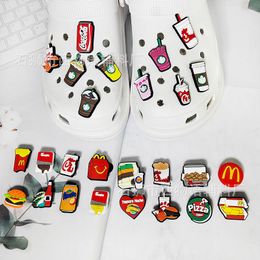 Anime charms wholesale childhood memories food drink funny gift cartoon charms shoe accessories pvc decoration buckle soft rubber clog charms