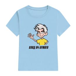 T-shirts Children's 100% Cotton T Shirts New Merch Team A4 Print (light Blue) Casual Family Clothing Set Boy's & Girl's Fashion Tops