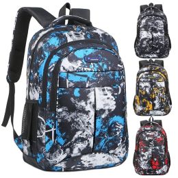 Backpacks Backpack Boys Fashion Cool Camouflage Junior High School Backpack Outdoor Travel Graffiti Design Large Capacity Computer Bag