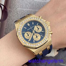 AP Wrist Watch Chronograph Royal Oak Offshore Series 37mm Diameter Automatic Mechanical Rubber Fashion Casual Men's And Women's Luxury Watch 26231BA.ZZ.D027CA.01 Blue