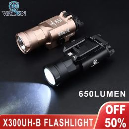 Scopes Wadsn Tactical X300UHB Flashlight 650 Lumen X300 Ultra Pistol lamp LED White Light Adjustment Airsoft Hunting Weapon ScoutLight