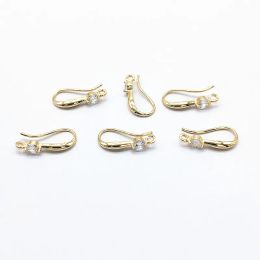 Components New arrival! 19x4mm 100pcs Copper/Cubic Zirconia Ear hook for Jewellery Earrings parts,hand Made Earrings Findings Jewellery DIY