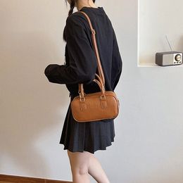 women Leather Shoulder Bag Retro Tote Bag Trendy Square Hobo Bag PU Crossbody Versatile Satchel Sling Commuting b5U3#