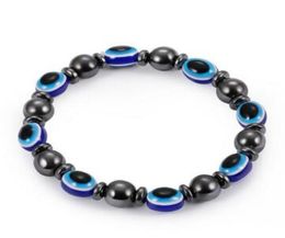 Magnetic Bracelet Blue Evil Eye Hematite Stone Therapy Health Care Bangle Unisex Health Care Energy Bracelet Jewellery Gifts7365744