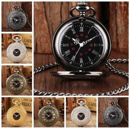 Pocket Watches 8 Types Antique Retro Roman Numerals Display Quartz Watch Men Fashion Necklace Pendant Clock Birthday Xmas Gifts Ir6187780