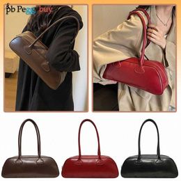 women Vintage Armpit Bags Large Capacity PU Leather Retro Commuting Bag Solid Color Trendy Shop Bag Single Shoulder Bag H4fm#