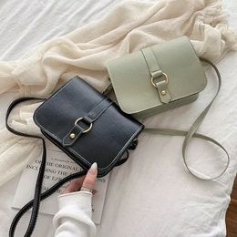 fi Simply PU Leather Crossbody Bag For Women Solid Colour Shoulder Menger Bag Lady Pendant Pearl Travel Small Handbag 06fv#
