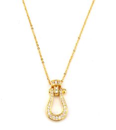 Hip Hop Jewellery Chokers Punk Necklace Accessories Popular Horseshoe Buckle Necklace Full Of Diamonds For Women Girl3344274