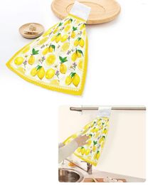 Towel Fruit Yellow Pastoral Style Hand Towels Home Kitchen Bathroom Hanging Dishcloths Loops Soft Absorbent Custom Wipe