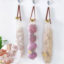 Storage Bags Kitchen Onion Potato Hanging Hollow Breathable Mesh Bag Multifunction Garlic Ginger