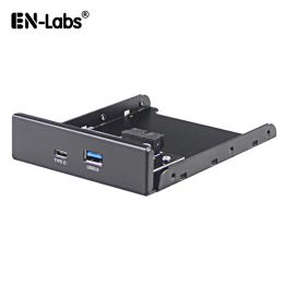 Hubs Internal USB 3.1 Gen 1 Type C + USB 3.0 Port Hub Front Panel w/ 20 pin Extension Cable for Desktop PC Case 3.5" Floppy Bay Mount