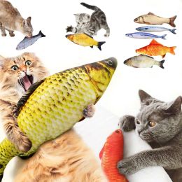 Toys Plush Cat Fish Toy Cat Scratcher Catnip Toy Interactive Simulation Fish Cat Mint Fidget Toys Stuffed Playing Toy For Cat Kitten