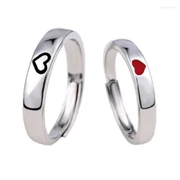 Cluster Rings 2Pcs/Set Silver Colour Couple Fashion Wedding Bride Bridegroom Jewellery Sun Moon Anniversary For Friends