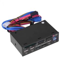 Hubs 5.25 Inch Usb 3.0 Front Panel Pc Usb 3.0/2.0 Hub ESata Sata Audio Multi Card Reader for Computer Case Optical Drives Bay