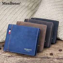 Money Clips Men Wallet PU Business Foldable Wallet Luxury Billfold Slim Hipster Credit Card Holders Inserts Coin Purses Vintage Walltes Y240422