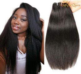 Brazilian Kinky Straight Hair Bundles 9A Unprocessed Virgin Brazilian Yaki Straight Human Hair Weave Bundles Coarse Yaki Hair4237876